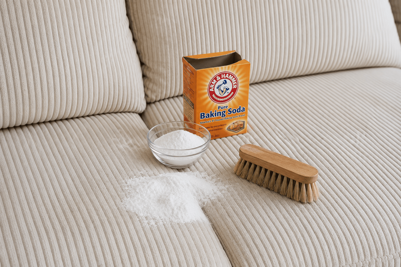 Bank schoonmaken met baking soda