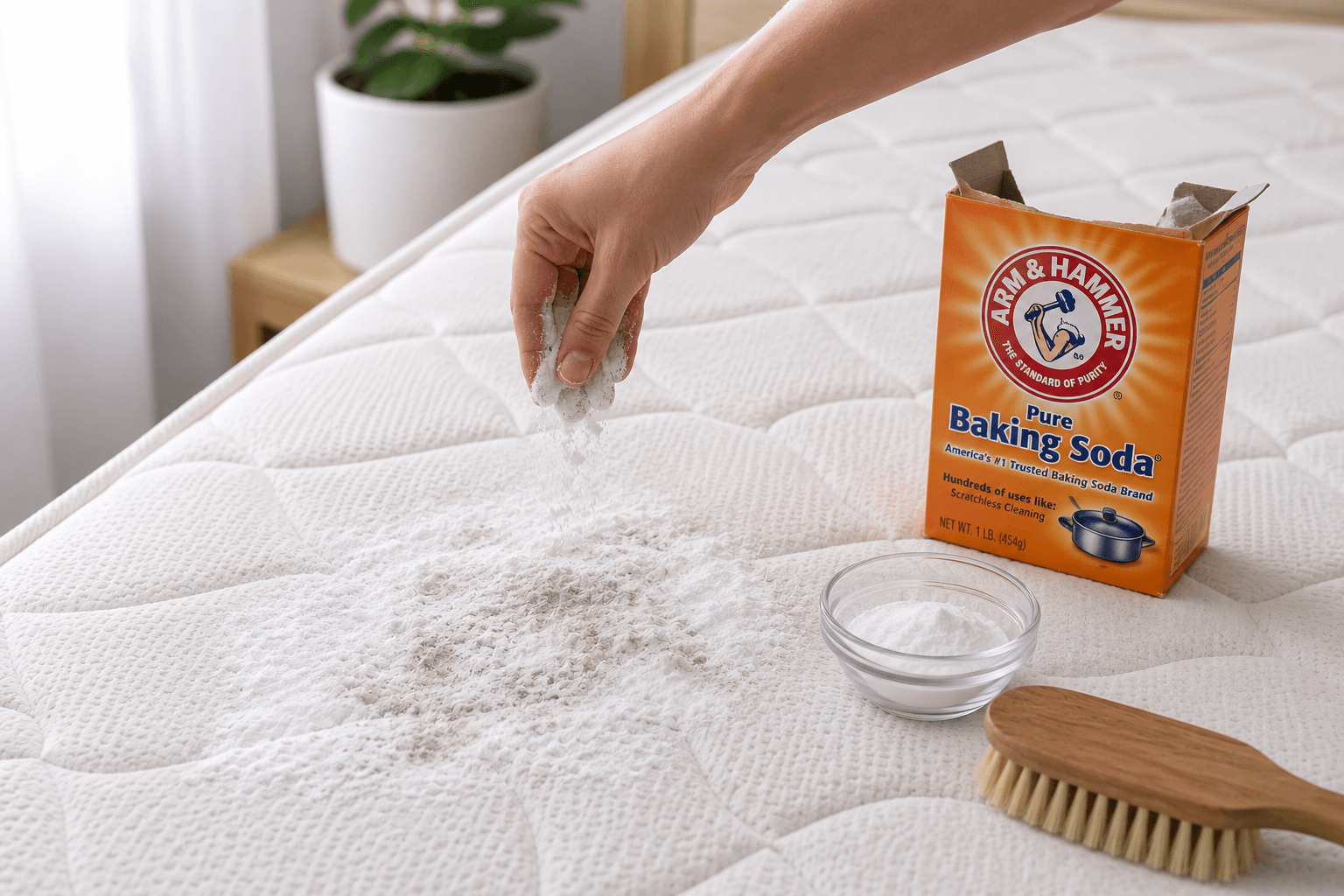 Matras schoonmaken met baking soda