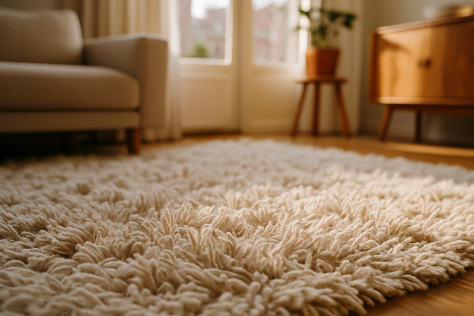Hoogpolig vloerkleed schoonmaken