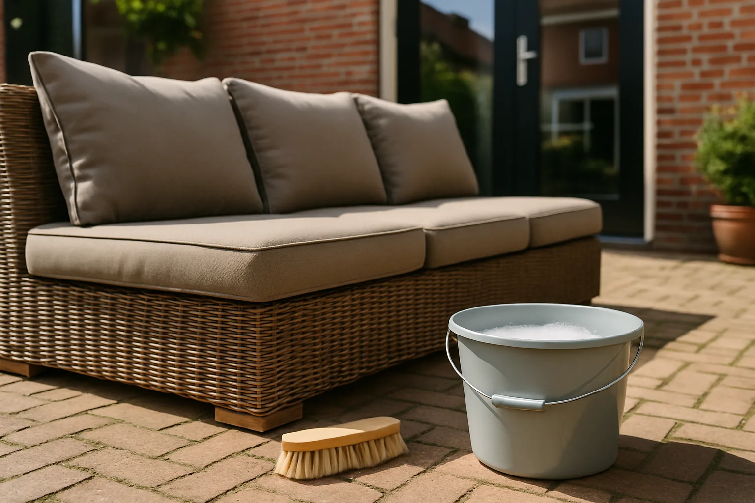 Tuinkussens schoonmaken