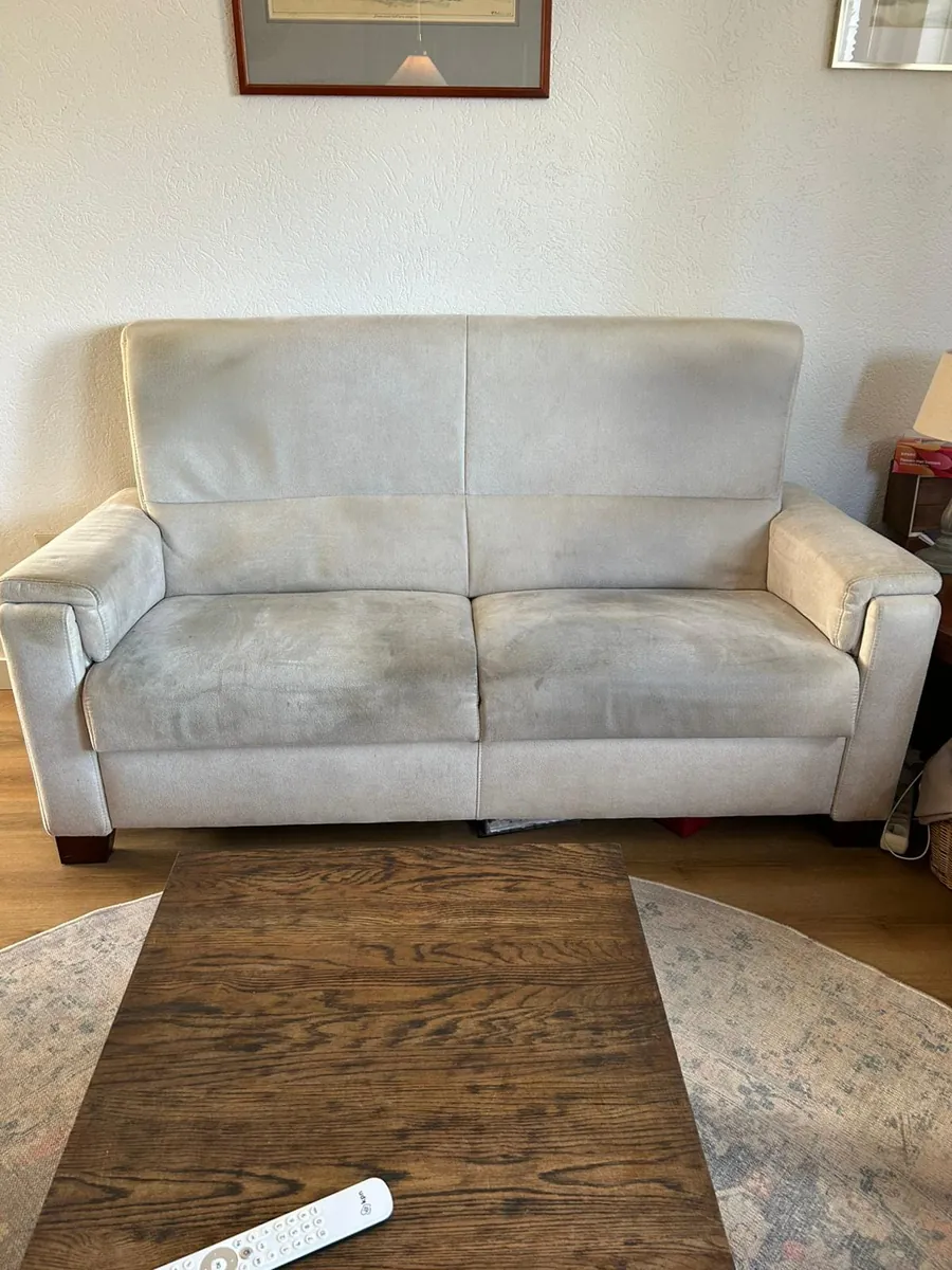 Cream two-seater — before cleaning